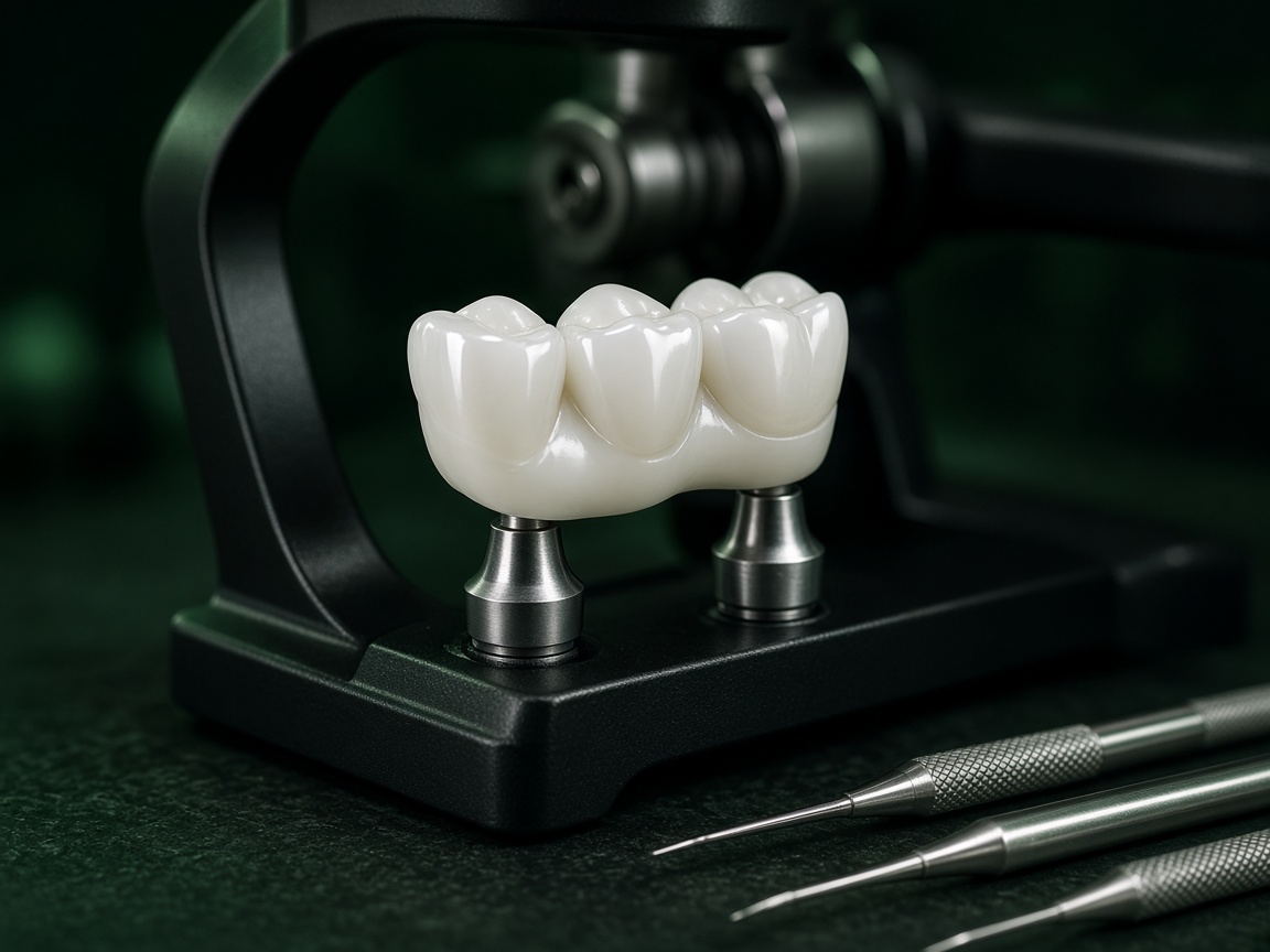 Zirconia implant bridge on an articulator